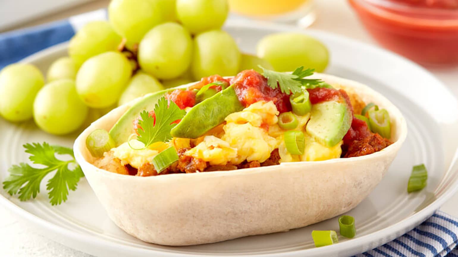 Baked Chorizo Breakfast Burrito Bowls